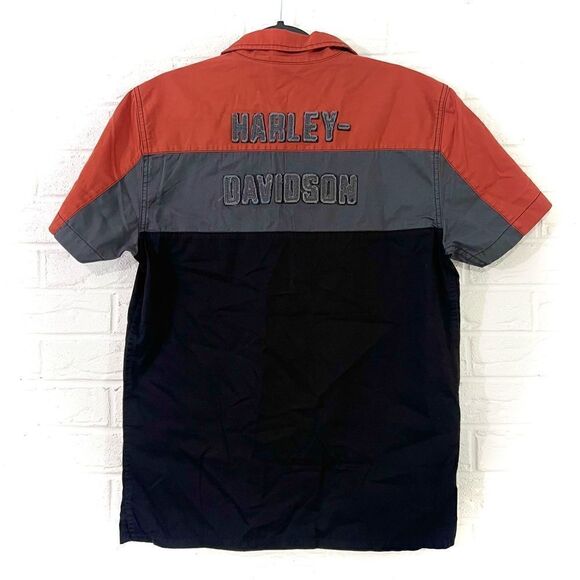 Harley-Davidson Men’s Copperblock Short Sleeve Woven Short Size Small - Picture 5 of 5